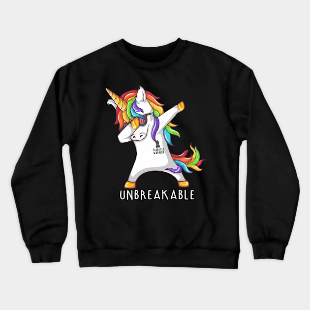 DIABETES Warrior Unbreakable Unicorn Dabbing Crewneck Sweatshirt by ThePassion99